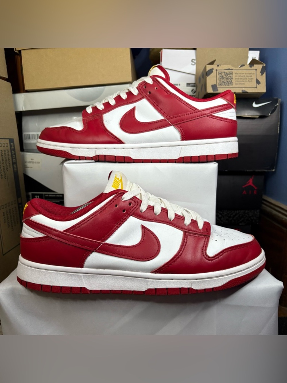 Size 10 - Nike Dunk low Gym Red